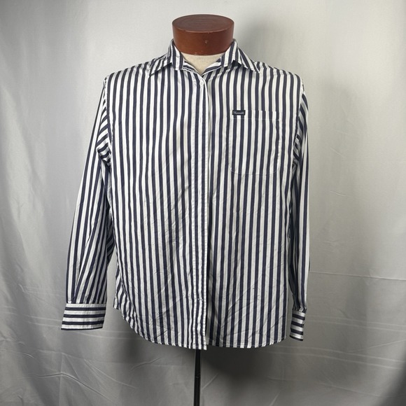 Faconnable Other - Vtg Falconnable Men American Flag Shirt M Stripe Cotton Luxury France Old Money